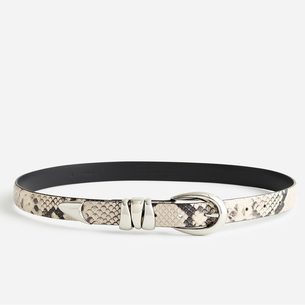 Madewell Snakeskin Triple Metal Keeper Belt - worn once